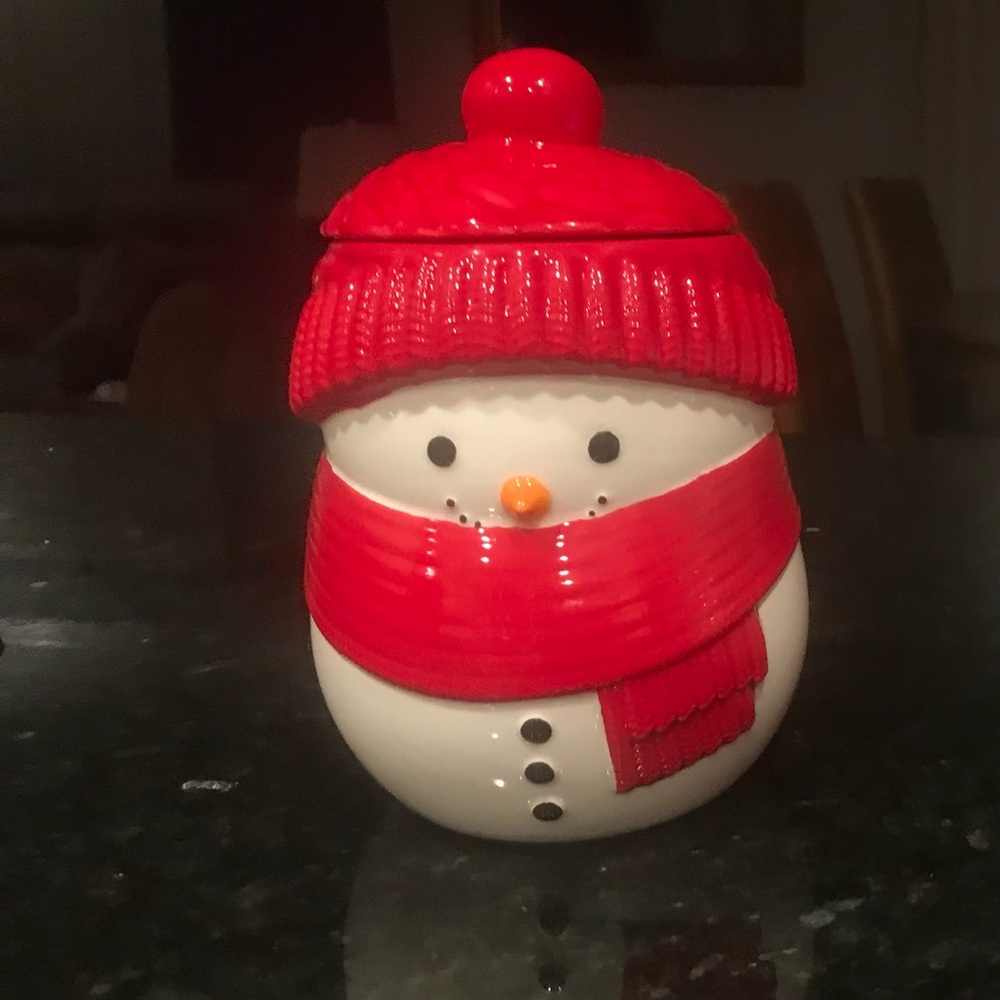 Christmas ornament  snow man jar